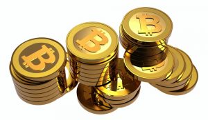 Stack of bitcoins